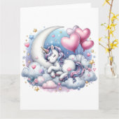 Pastel Unicorn Kaart (Gele Bloem)