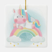  pastel Unicorn Keramisch Ornament (Achterkant)