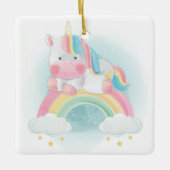  pastel Unicorn Keramisch Ornament (Voorkant)