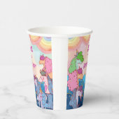 Pastel Unicorn Kids Birthday Papieren Bekers (Rechts)