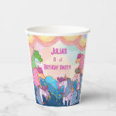 Pastel Unicorn Kids Birthday Papieren Bekers (Voorkant)
