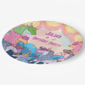 Pastel Unicorn Kids Birthday Papieren Bordje (Gekanteld)