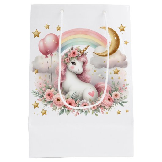 Pastel Unicorn Medium Cadeauzakje (Achterkant)