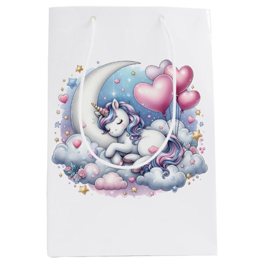 Pastel Unicorn Medium Cadeauzakje (Voorkant)