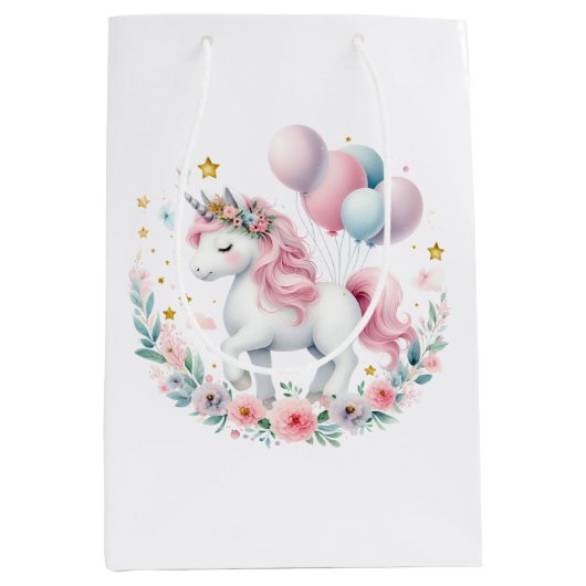 Pastel Unicorn Medium Cadeauzakje (Voorkant)