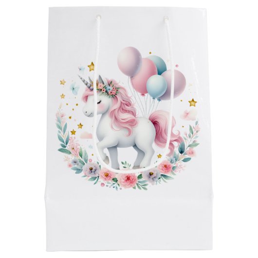 Pastel Unicorn Medium Cadeauzakje (Achterkant)