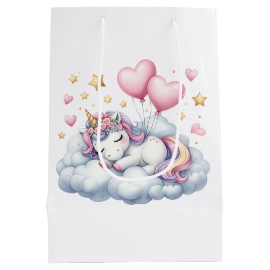 Pastel Unicorn Medium Cadeauzakje (Achterkant)