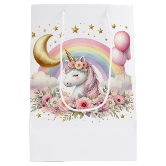 Pastel Unicorn Medium Cadeauzakje (Achterkant)