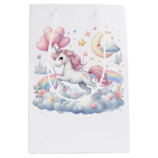 Pastel Unicorn Medium Cadeauzakje (Voorkant)