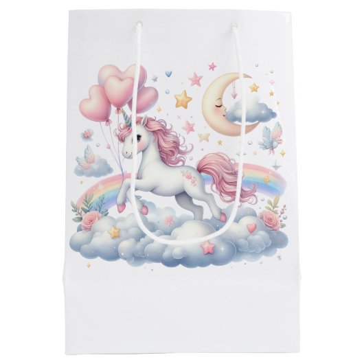 Pastel Unicorn Medium Cadeauzakje (Achterkant)