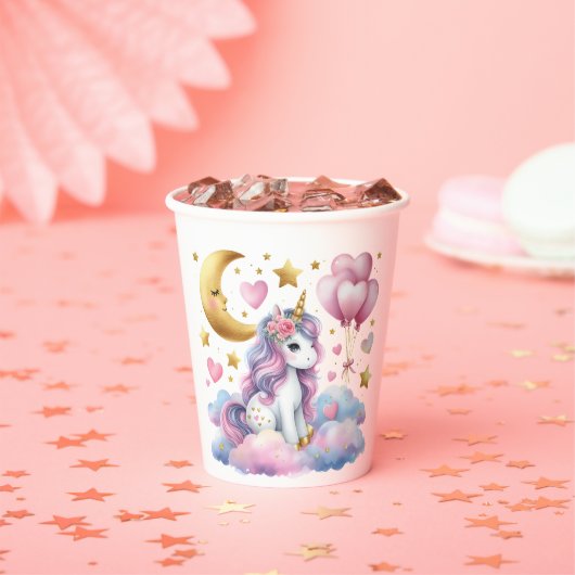 Pastel Unicorn Papieren Bekers (Insitu)