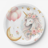 Pastel Unicorn Papieren Bordje (Voorkant)