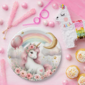 Pastel Unicorn Papieren Bordje (Feest)