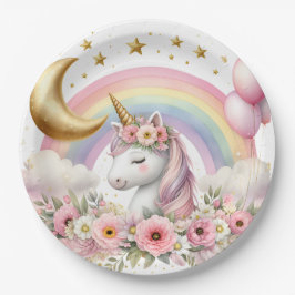 Pastel Unicorn Papieren Bordje