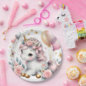 Pastel Unicorn Papieren Bordje (Feest)