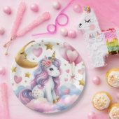 Pastel Unicorn Papieren Bordje (Feest)