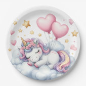 Pastel Unicorn Papieren Bordje (Voorkant)