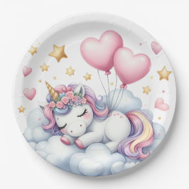 Pastel Unicorn Papieren Bordje