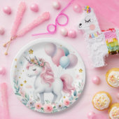 Pastel Unicorn Papieren Bordje (Feest)