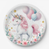 Pastel Unicorn Papieren Bordje (Voorkant)