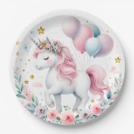 Pastel Unicorn Papieren Bordje