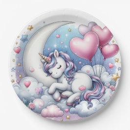 Pastel Unicorn Papieren Bordje