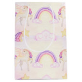 Pastel Unicorn Pegasus Medium Cadeauzakje (Voorkant)