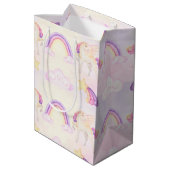 Pastel Unicorn Pegasus Medium Cadeauzakje (Achterkant Gekanteld)