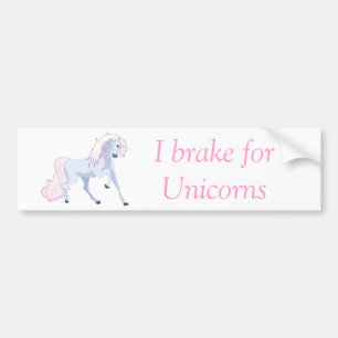Pastel Unicorn Pink en Blue Bumpersticker