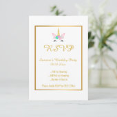 PASTEL UNICORN RAINBOW 2 ALL Occasion RSVP Kaart (Staand voorkant)