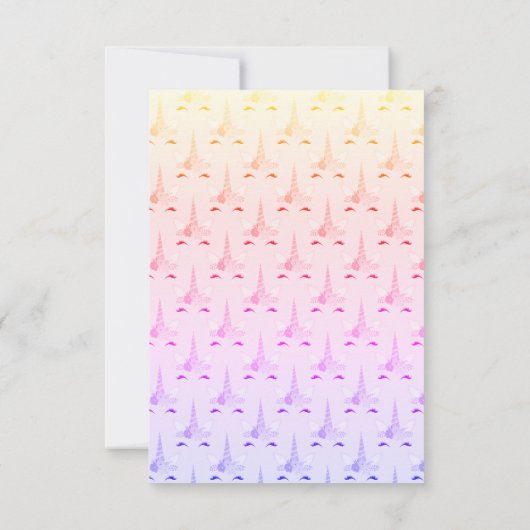 PASTEL UNICORN RAINBOW 2 ALL Occasion RSVP Kaart (Achterkant)