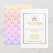 PASTEL UNICORN RAINBOW 2 ALL Occasion RSVP Kaart (Voorkant / Achterkant)