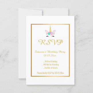 PASTEL UNICORN RAINBOW 2 ALL Occasion RSVP Kaart