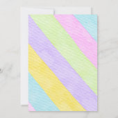 Pastel Unicorn Rainbow Birthday Uitnodiging (Achterkant)