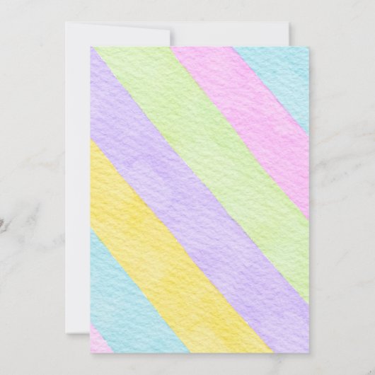 Pastel Unicorn Rainbow Birthday Uitnodiging (Achterkant)