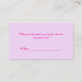 Pastel Unicorn Rainbow Diaper Raffle Baby Shower  Informatiekaartje (Achterkant)