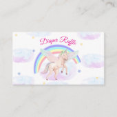 Pastel Unicorn Rainbow Diaper Raffle Baby Shower  Informatiekaartje (Voorkant)