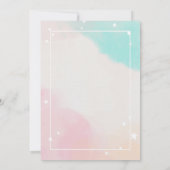Pastel, Unicorn, Rainbow Stars Birthday Invitation Kaart (Achterkant)