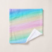 Pastel Unicorn Rainbow Waterverf #2 Bad Handdoek (Wasdoekje)
