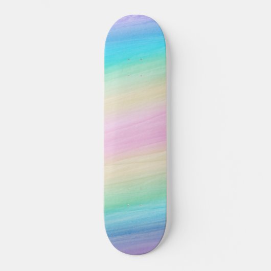 Pastel Unicorn Rainbow Waterverf #2 Persoonlijk Skateboard (Voorkant)