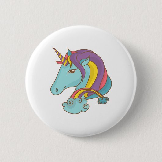Pastel Unicorn Ronde Button 5,7 Cm (Voorkant)