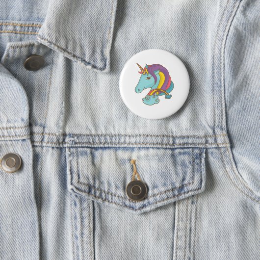 Pastel Unicorn Ronde Button 5,7 Cm (In situ)