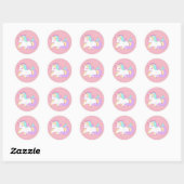 Pastel unicorn ronde sticker (Vel)