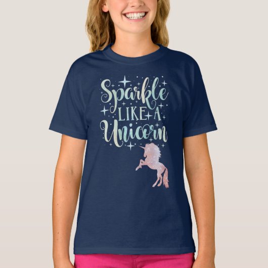 Pastel Unicorn Sparkle T-shirt (Voorkant)