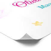 Pastel Unicorn Star Rainbow Baby Shower Welcome Poster (Hoek)