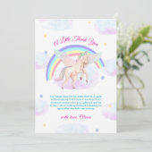 Pastel Unicorn Star Rainbow Fairytale Baby Shower  Bedankkaart (Staand voorkant)