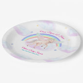 Pastel Unicorn Star Rainbow Fairytale Baby Shower  Papieren Bordje (Gekanteld)