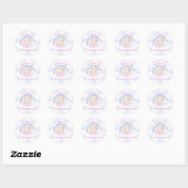 Pastel Unicorn Star Rainbow Fairytale Baby Shower Ronde Sticker (Vel)