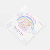 Pastel Unicorn Star Rainbow Fairytale Baby Shower Servet (Hoek)