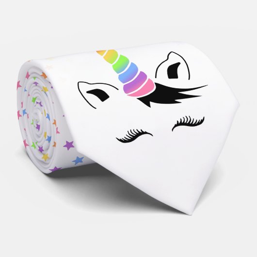 pastel Unicorn Stropdas (Opgerold)